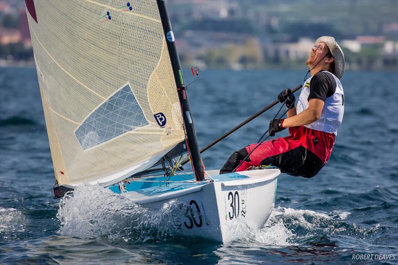 Lars Johan Brodtkorb (NOR) on day 4 of the Finn Silver Cup in Koper photo copyright Robert Deaves taken at  and featuring the Finn class