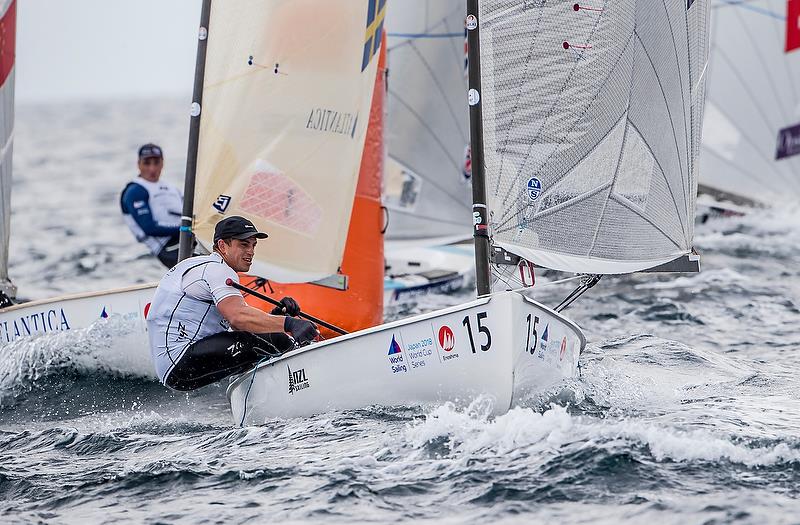  (NZL) - Sailing World Cup - Enoshima - Day 2 - September 12, 2018 photo copyright Jesus Renedo / Sailing Energy taken at  and featuring the Finn class