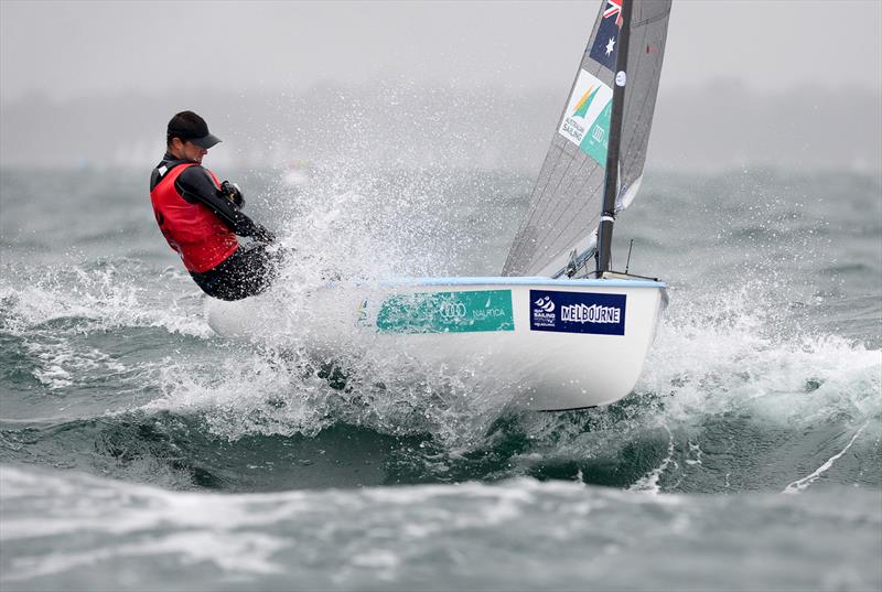 Oliver Tweddell (AUS) 2013 ISAF Sailing World Cup  - Finn class photo copyright Jeff Crow / Sport the Library taken at Royal Brighton Yacht Club and featuring the Finn class