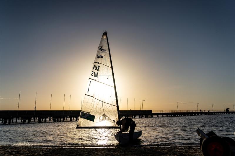 Jake Lilley (QLD) - 2018 Sail Melbourne International, Day 3 photo copyright Beau Outteridge taken at Royal Brighton Yacht Club and featuring the Finn class