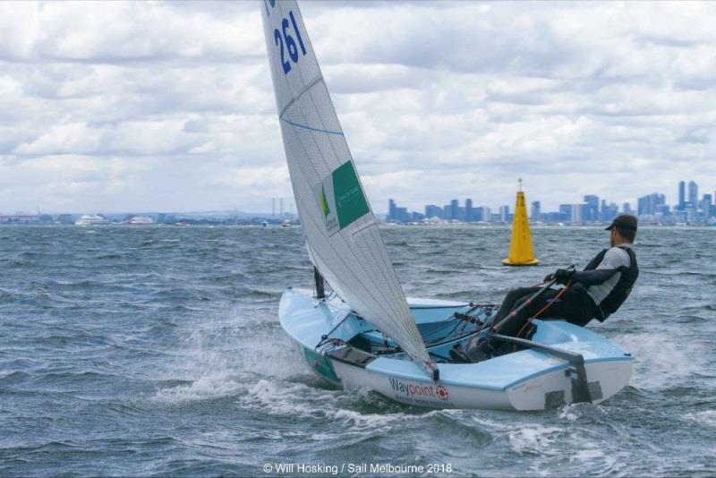 Oliver Tweddell at Sail Melbourne 2018 photo copyright Will Hosking / Sail Melbourne 2018 taken at  and featuring the Finn class