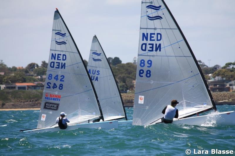 Pieter-Jan Postma and Nicholas Heiner on Day 2 - Ronstan Australian Finn Championship photo copyright Lara Blasse taken at  and featuring the Finn class