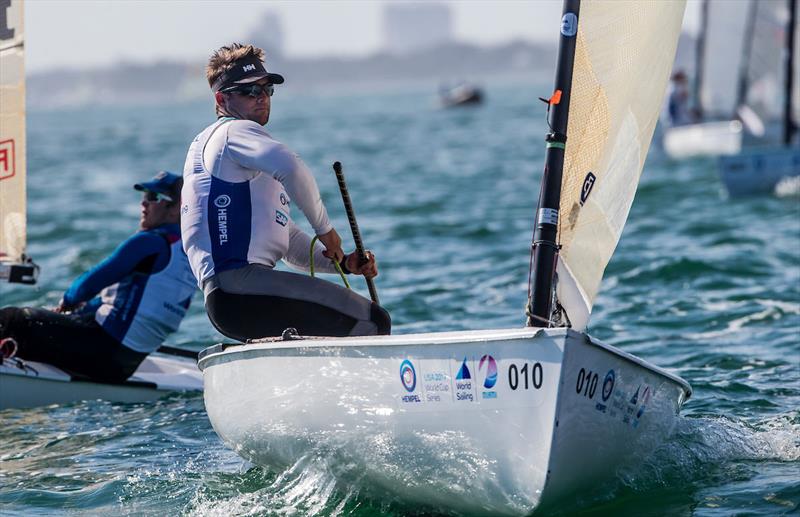 Canadian sailor Tom Ramshaw at 2019 Hempel World Cup Series Miami photo copyright Jesus Renedo / Sailing Energy / World Sailing taken at  and featuring the Finn class