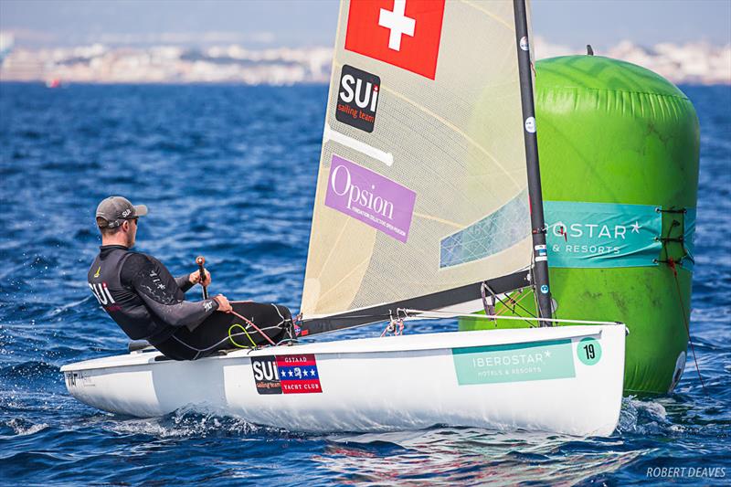 Nils Theuninck on day 2 of Trofeo Princesa Sofia Iberostar photo copyright Robert Deaves / Finn Class taken at Real Club Náutico de Palma and featuring the Finn class