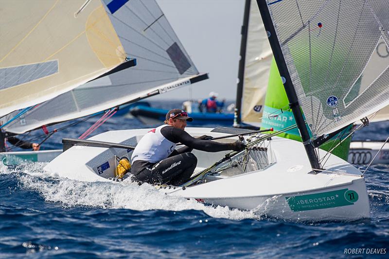 Caleb Paine on day 3 of Trofeo Princesa Sofia Iberostar photo copyright Robert Deaves taken at Real Club Náutico de Palma and featuring the Finn class