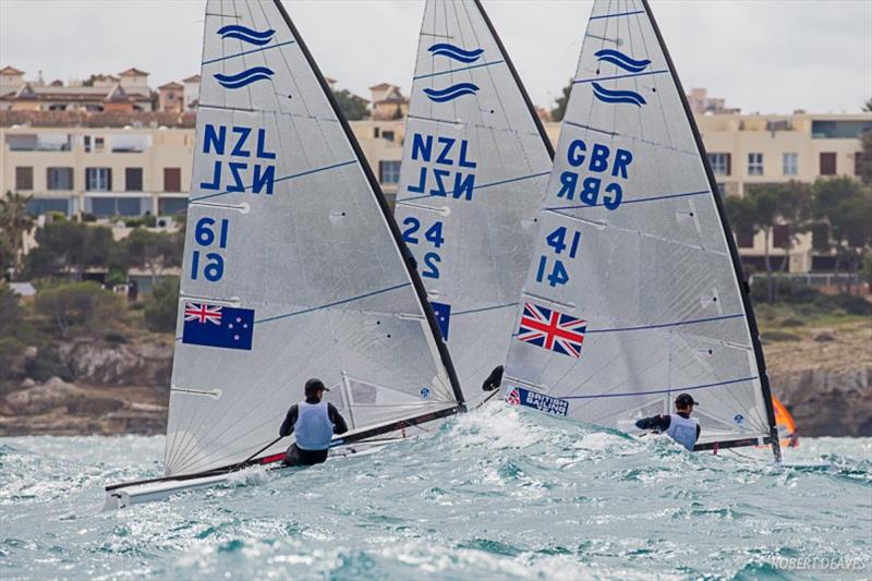 Giles Scott leads Andy Maloney out of the start - 50 Trofeo Princesa Sofia IBEROSTAR, Day 6 photo copyright Robert Deaves taken at Real Club Náutico de Palma and featuring the Finn class