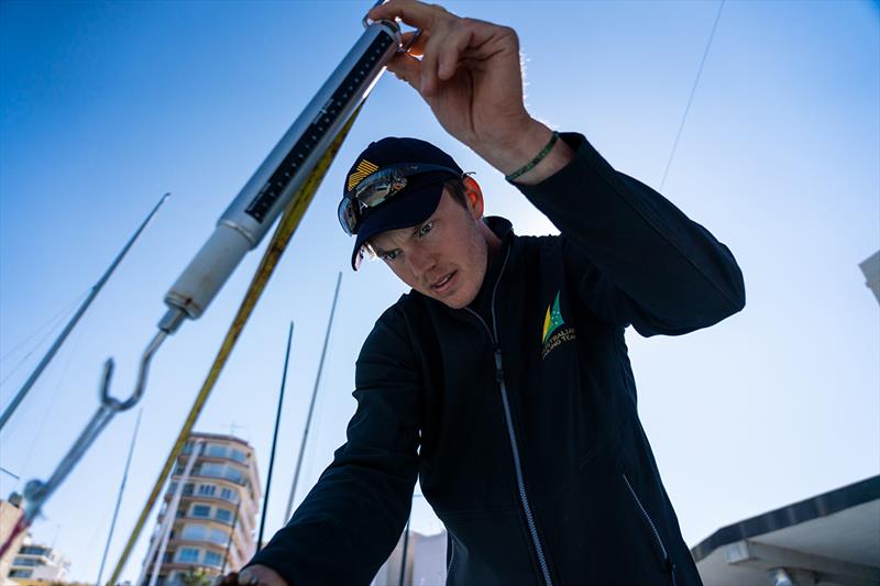 Jake Lilley preparing his Finn -  Princess Sofia Trophy photo copyright Beau Outteridge taken at  and featuring the Finn class