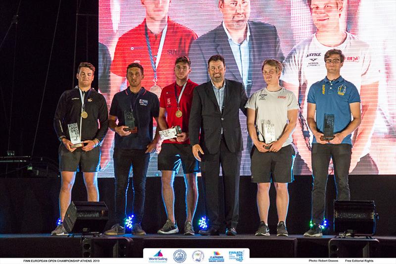 The top five U23 sailors at the Finn Open European Championship photo copyright Robert Deaves taken at  and featuring the Finn class