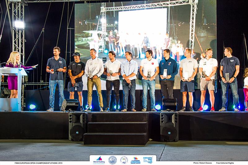 The top ten sailors at the Finn Open European Championship photo copyright Robert Deaves taken at  and featuring the Finn class