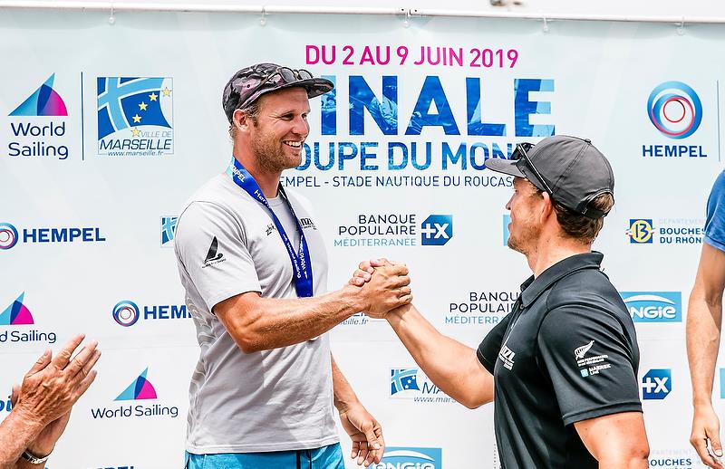 Josh Junior - Gold medalist and Andy Maloney - Silver medalist - Finn class - Hempel Sailing World Cup Final - Marseille - June 2019 - photo © Sailing Energy