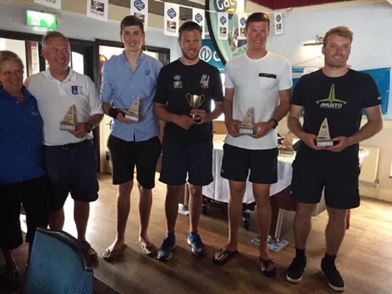 Top 5 finishers. From left John Greenwood, Hector Simpson, James Skulczuk, Callum Dixon, Pete McCoy. - UK Finn Nationals - photo © John Heyes