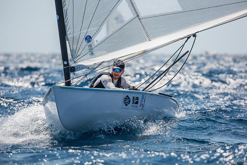 James Skulczuk on day 1 of the Finn Silver Cup in Anzio photo copyright Robert Deaves taken at  and featuring the Finn class