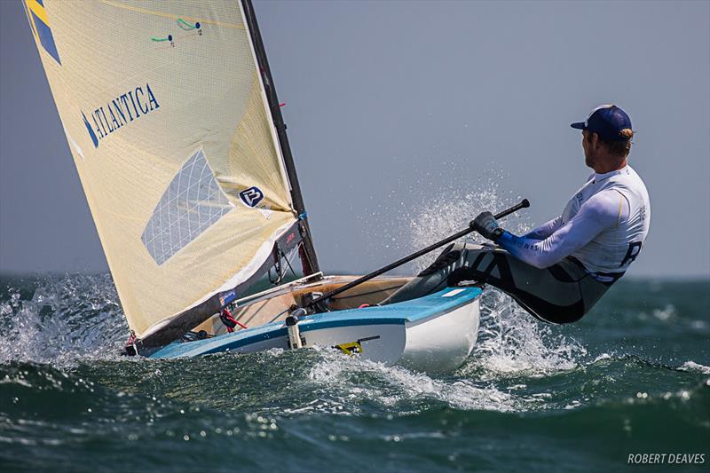 Max Salminen on day 1 of Ready Steady Tokyo photo copyright Robert Deaves / Finn Class taken at  and featuring the Finn class