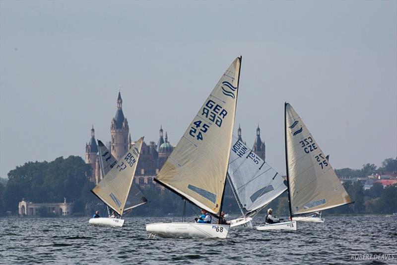 Finn fleet in Schwerin - 2019 Finn European Masters, day 2 photo copyright Robert Deaves taken at  and featuring the Finn class