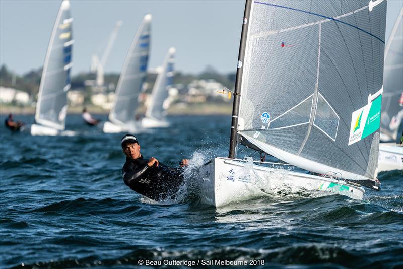 Jake Lilley - 2019 Finn Gold Cup - World Championships photo copyright Beau Outteridge taken at Royal Brighton Yacht Club and featuring the Finn class