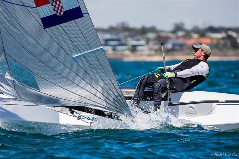 Nenad Bugarin - 2019 Finn Gold Cup day 1 photo copyright Robert Deaves taken at Royal Brighton Yacht Club and featuring the Finn class