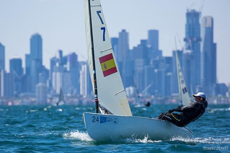 Alejandro Muscat - 2019 Finn Gold Cup day 1 photo copyright Robert Deaves taken at Royal Brighton Yacht Club and featuring the Finn class