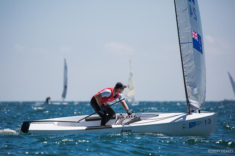 Josh Junior (NZL) - Day 1, Finn Gold Cup, Melbourne, December 16, 2019 photo copyright Robert Deaves / Finn Class taken at Royal Brighton Yacht Club and featuring the Finn class