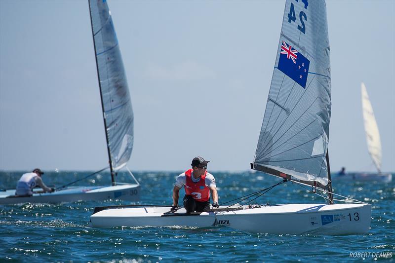 Josh Junior (NZL) - Day 1, Finn Gold Cup, Melbourne, December 16, 2019 photo copyright Robert Deaves / Finn Class taken at Royal Brighton Yacht Club and featuring the Finn class