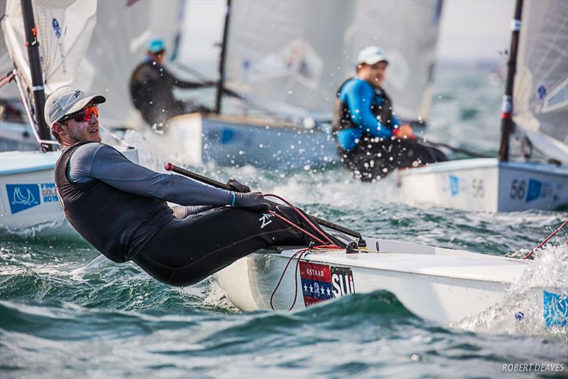 Nils Theuninck - 2019 Finn Gold Cup day 2 photo copyright Robert Deaves taken at Royal Brighton Yacht Club and featuring the Finn class