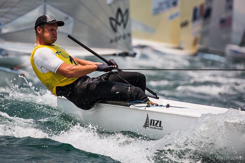 Josh Junior - 2019 Finn Gold Cup day 5 photo copyright Robert Deaves taken at Royal Brighton Yacht Club and featuring the Finn class