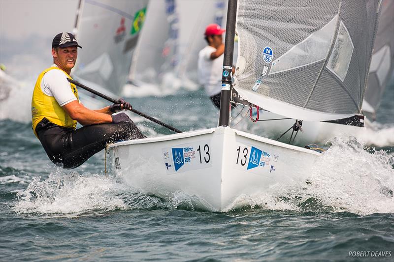 Josh Junior (NZL) - Day 5, Finn Gold Cup, Melbourne, December 20, 2019 photo copyright Robert Deaves / Finn Class taken at Royal Brighton Yacht Club and featuring the Finn class