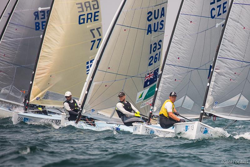 Josh Junior (NZL) - Yellow bib - Day 5, Finn Gold Cup, Melbourne, December 20, 2019 - photo © Robert Deaves / Finn Class