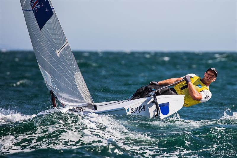 Josh Junior (NZL) - Day 5, Finn Gold Cup, Melbourne, December 20, 2019 photo copyright Robert Deaves / Finn Class taken at Royal Brighton Yacht Club and featuring the Finn class