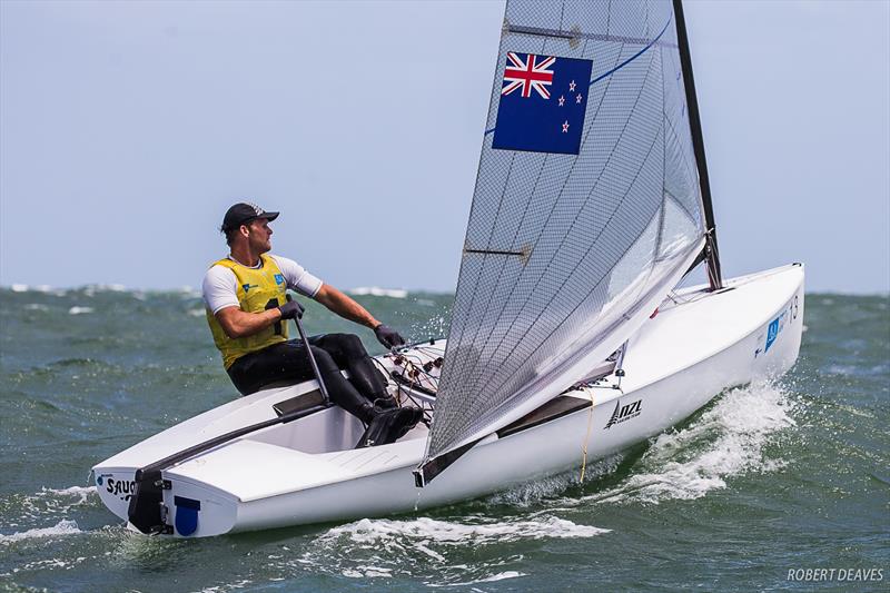 Josh Junior (NZL) - Day 6 - Finn Gold Cup, Melbourne - Royal Brighton Yacht Club, December 21, 2019 photo copyright Robert Deaves / Finn Class taken at Royal Brighton Yacht Club and featuring the Finn class