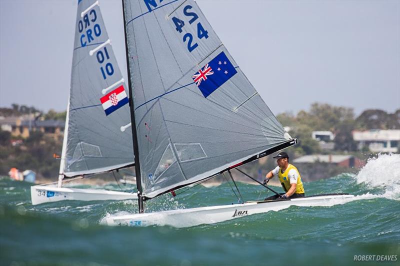 Josh Junior and Nenad Bugarin - 2019 Finn Gold Cup photo copyright Robert Deaves taken at Royal Brighton Yacht Club and featuring the Finn class