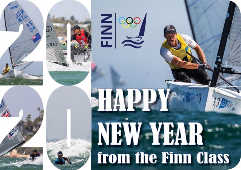 Happy New Year from the Finn Class photo copyright Robert Deaves taken at Royal Brighton Yacht Club and featuring the Finn class