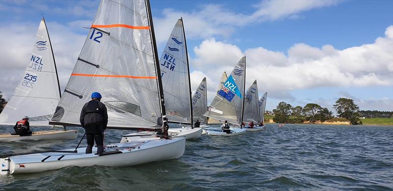 Race 3 Start - Waiuku Finn Masters Regatta photo copyright Dan Bush taken at  and featuring the Finn class