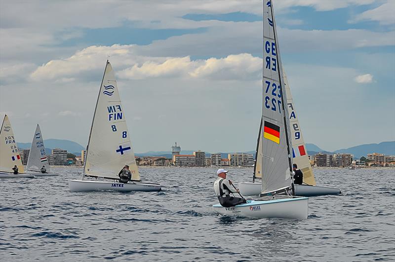 Nicolas Thierse leads fleet - 2020 Finn Silver Cup photo copyright Marie Bernoit taken at  and featuring the Finn class