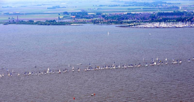 Huge fleet at 2008 Finn World Masters in Medemblik photo copyright Suzanne van der Horst taken at  and featuring the Finn class