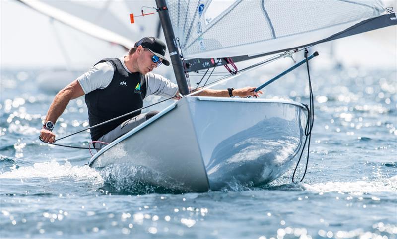 Jake Lilley, AUS - 2021 Open and U23 Finn European Championship - Day 1 photo copyright Joao Costa Ferreira taken at  and featuring the Finn class