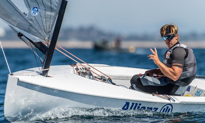 Nicholas Heiner, NED - 2021 Open and U23 Finn European Championship - Day 1 photo copyright Joao Costa Ferreira taken at  and featuring the Finn class