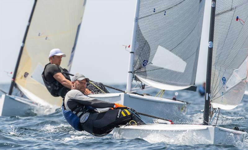 Milan Vujasinovic, CRO on day 2 of the 2021 Open and U23 Finn European Championship - photo © Joao Costa Ferreira