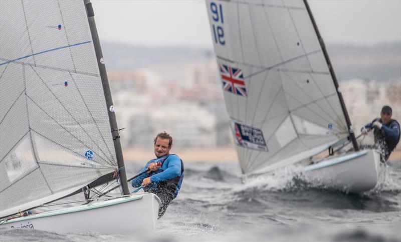 Facundo Olezza, ARG on day 3 of the 2021 Open and U23 Finn European Championship photo copyright Joao Costa Ferreira taken at  and featuring the Finn class