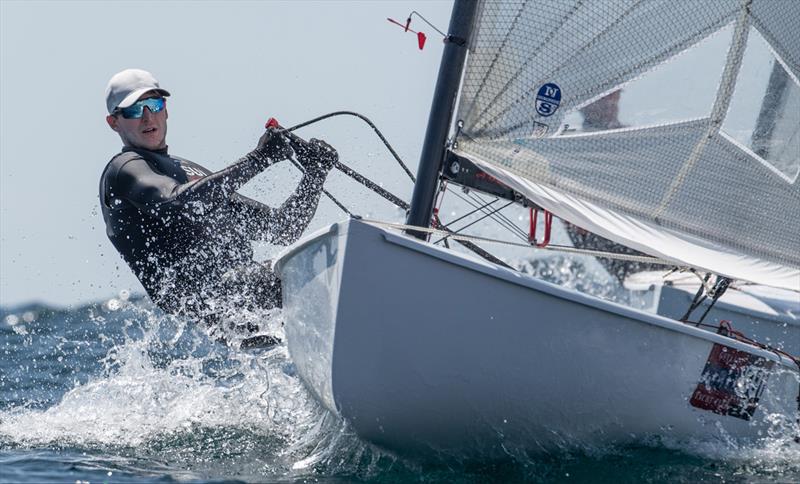 Nils Theuninck, SUI on day 4 of the 2021 Open and U23 Finn European Championship - photo © Joao Costa Ferreira