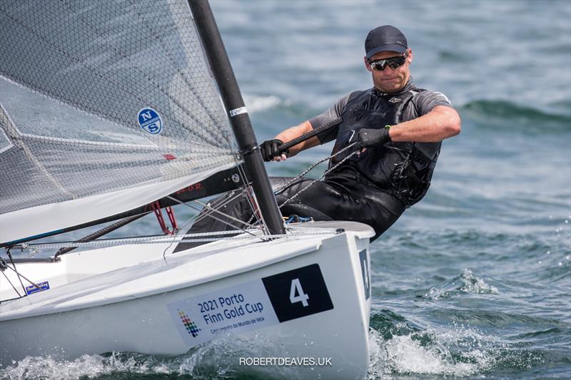 Josh Junior (NZL) - Finn Gold Cup - Porto, Portugal - May 2021 photo copyright Robert Deaves / Finn Class taken at Vilamoura Sailing and featuring the Finn class