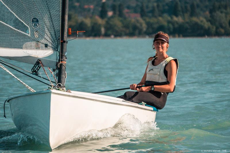 Noe´mi Ra´tosion Day 3 at U23 Finn World Championship at Lake Balaton, Hungary photo copyright Marcell Mohácsi taken at Tihanyi Hajós Egylet and featuring the Finn class