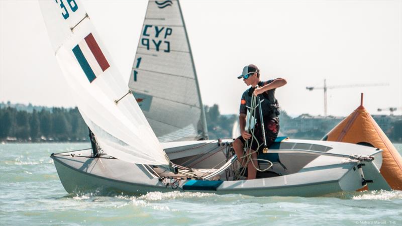 Baptiste Descriaud, FRA -  Day 3 at U23 Finn World Championship at Lake Balaton, Hungary photo copyright Marcell Mohácsi taken at Tihanyi Hajós Egylet and featuring the Finn class