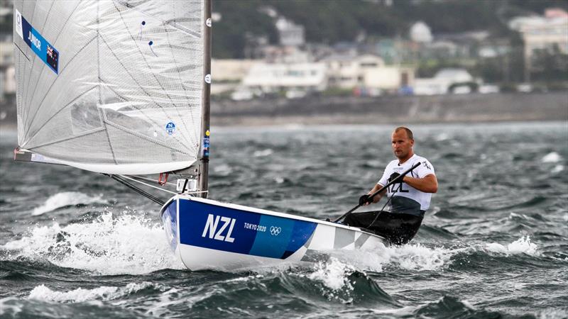 Tokyo2020 - Day 3 - July, 27, - Enoshima, Japan. Josh Junior (NZL) Finn class photo copyright Richard Gladwell - Sail-World.com / nz taken at Takapuna Boating Club and featuring the Finn class