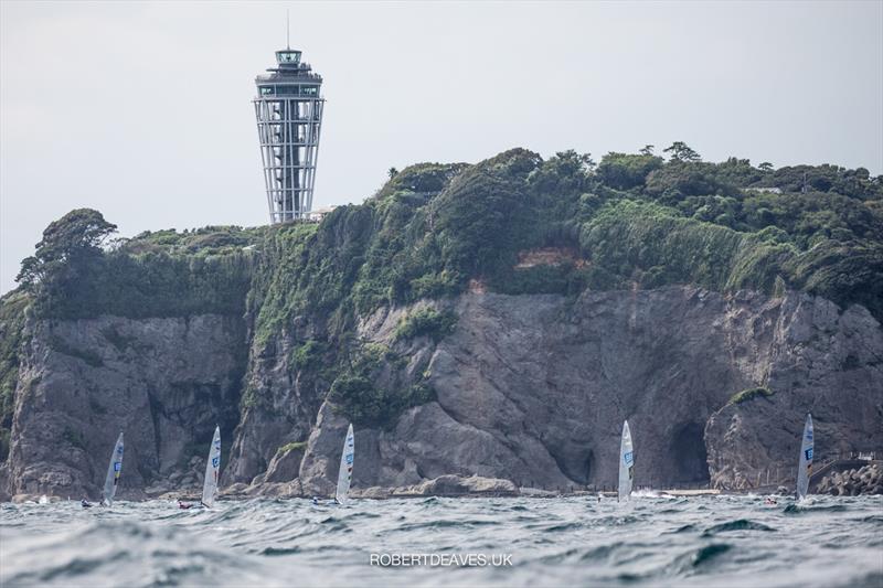 Race 5, on the third day of Finn class racing at the Tokyo 2020 Olympic Sailing Competition photo copyright Robert Deaves / www.robertdeaves.uk taken at  and featuring the Finn class