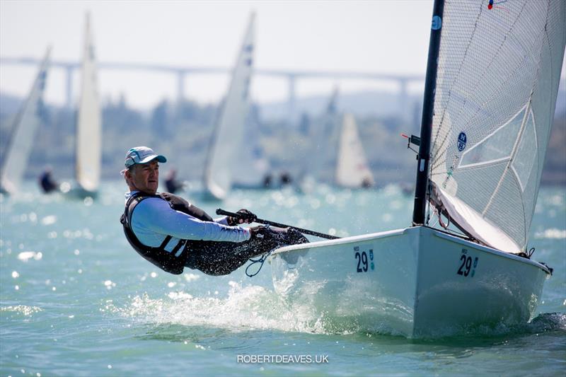 Bas de Waal - Day 3 at the 2021 Finn European Masters photo copyright Robert Deaves taken at Tihanyi Hajós Egylet and featuring the Finn class