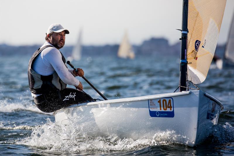 Filipe Silva on day 4 of the 2021 Finn World Masters photo copyright Robert Deaves taken at  and featuring the Finn class