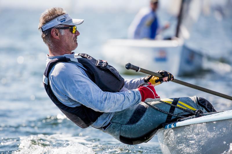 Laurent Hay on day 4 of the 2021 Finn World Masters photo copyright Robert Deaves taken at  and featuring the Finn class