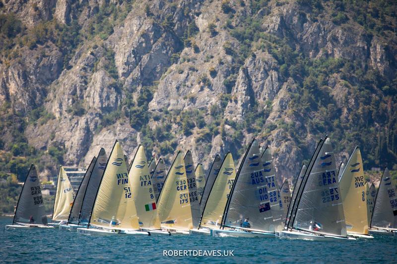 Finn Gold Cup at Malcesine -  day 1 saw a single attempt at a start  photo copyright Robert Deaves / www.robertdeaves.uk taken at Fraglia Vela Malcesine and featuring the Finn class