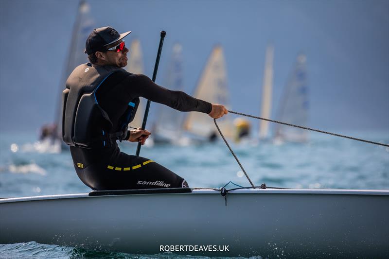 Valérian Lebrun on day 4 of the Finn Gold Cup at Malcesine - photo © Robert Deaves / www.robertdeaves.uk