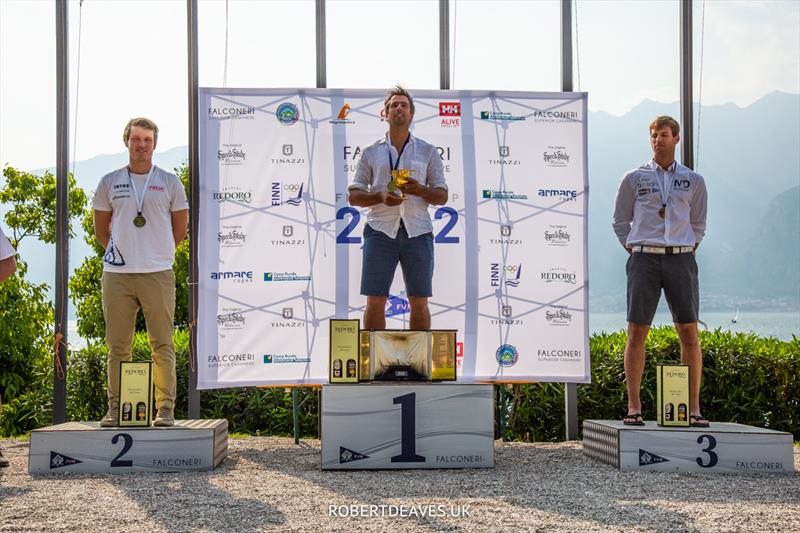 Top 3 - Finn Gold Cup photo copyright Robert Deaves taken at Fraglia Vela Malcesine and featuring the Finn class